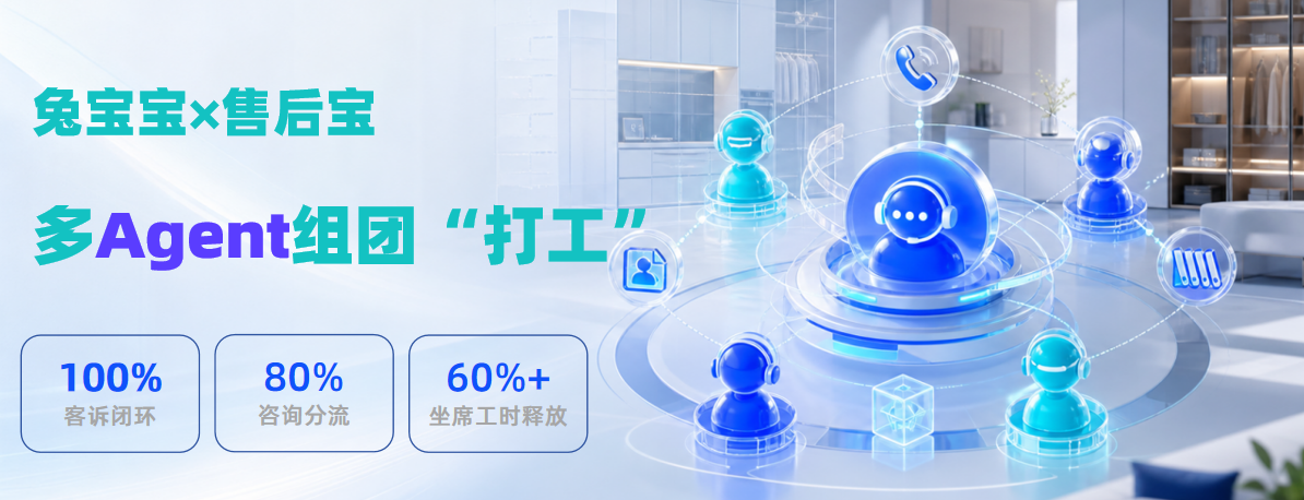 兔宝宝×售后宝：多Agent组团“打工”，客诉100%闭环、客服人效翻倍！